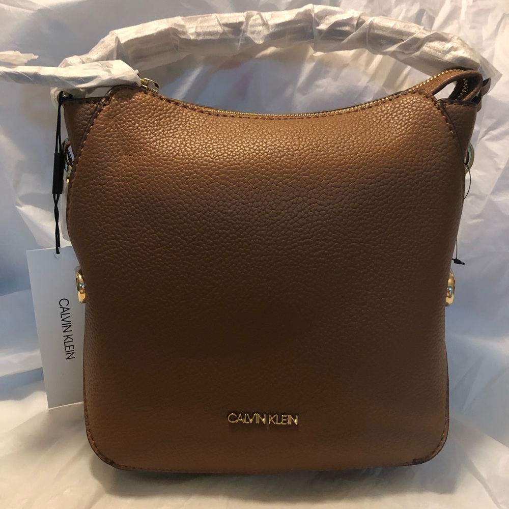 Calvin Klein Caramel Deandra Crossbody Bag